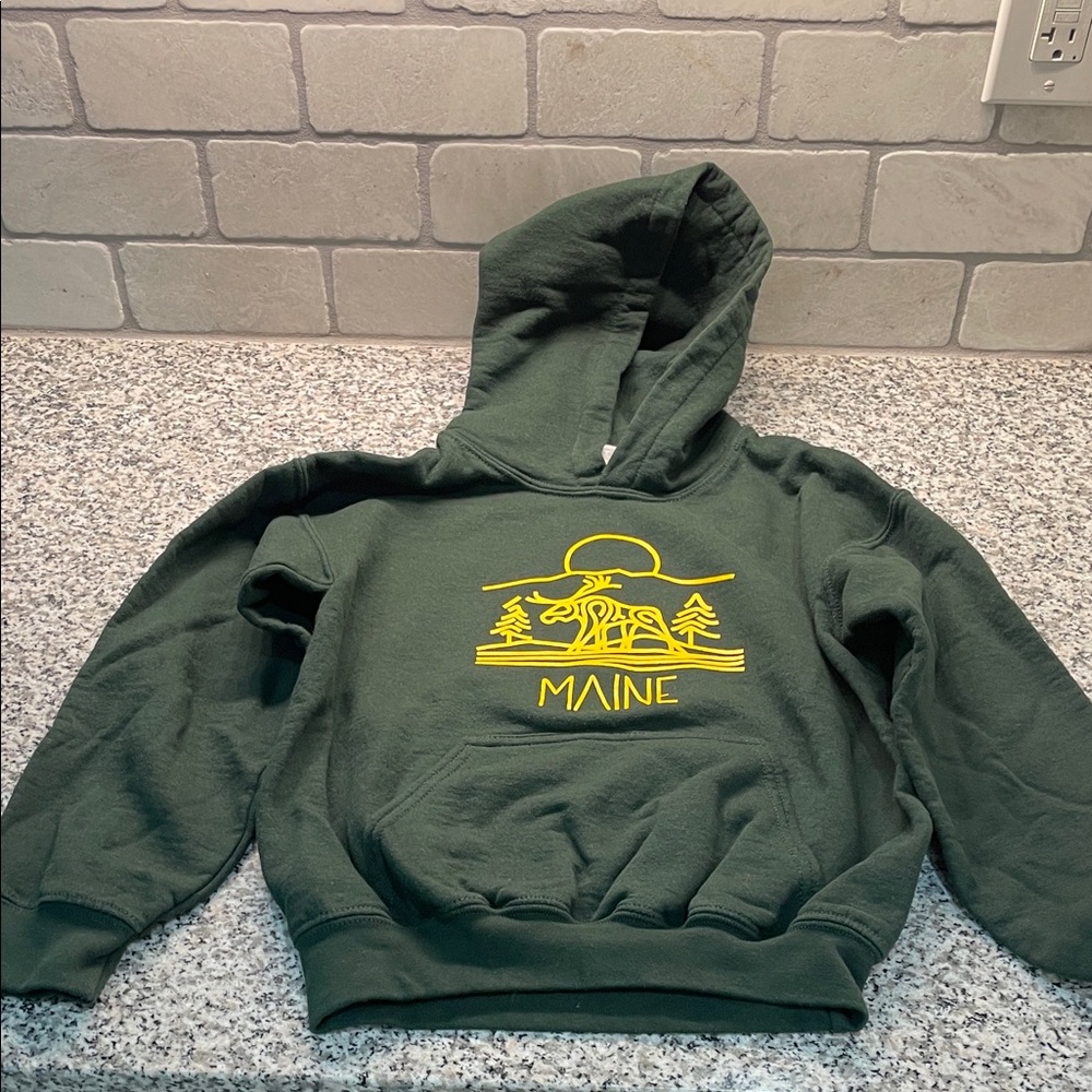 Gildan Green Hoodie with Yellow Graphic